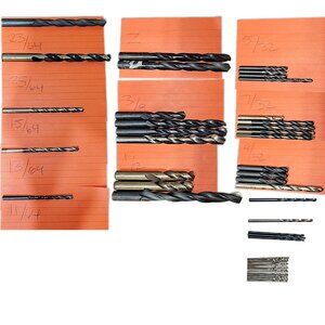 40+ Lot HSS HS Drill Bits High Speed Steel Mix Size Black Oxide Silver New Used